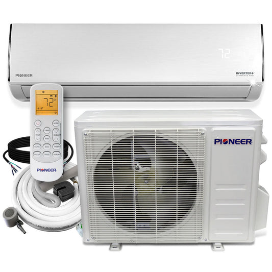 Pioneer Diamante Pro Series 30,000 BTU 19 SEER2 Ductless Mini-Split Air Conditioner Inverter+ Heat Pump Full Set 230V  with 16 Ft. Kit - WYT030GLFI19RL