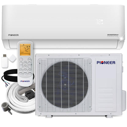 Pioneer Diamante Ultra 18,000 BTU 22 SEER2 Ductless Mini-Split Inverter++ Energy-Star Wi-Fi Air Conditioner Heat Pump Full Set 230V with 16 Ft. Kit - WYT018GLFI22RL